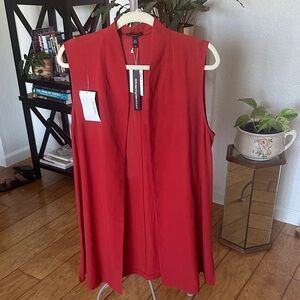 Eileen Fisher Bold Red Sleeveless Blouse